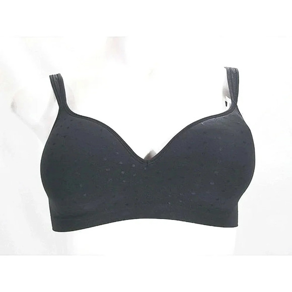 Bali 3463 Comfort Revolution Wire Free Bra Black Dot NWT New with Tags - Picture 6 of 6